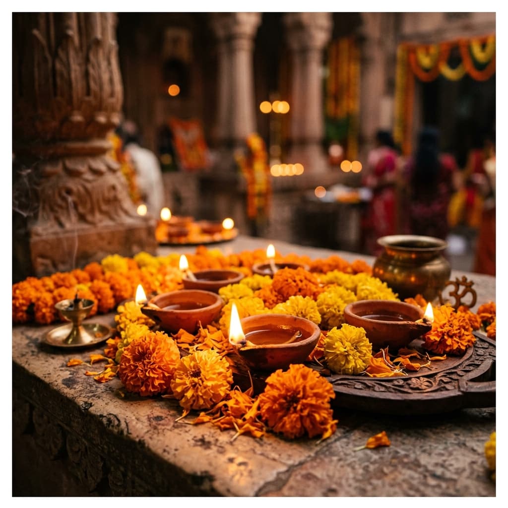 Sacred Diyas and Marigolds